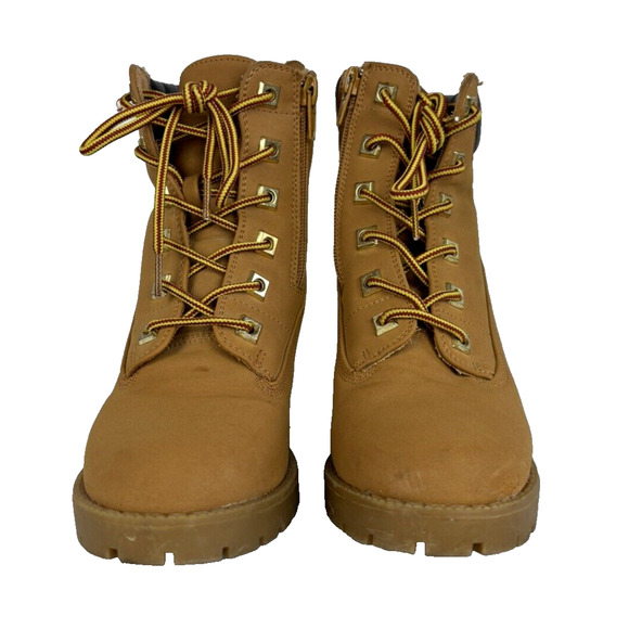 ZIGI Soho Womens Kiana Fashion Combat Lace Up Boot Size 6 Tan Wheat Chunky Heel - Picture 3 of 13